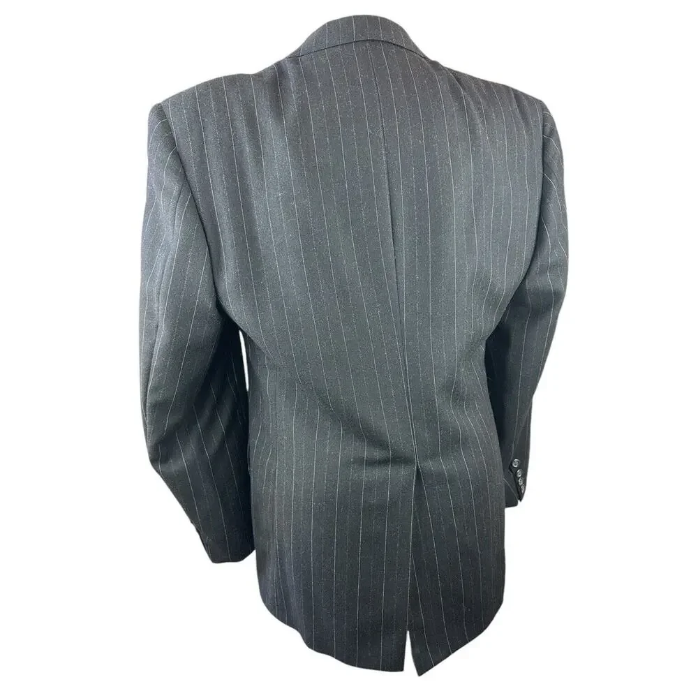 Polo Ralph Lauren Wool Cashmere Pinstriped Blazer Suit Jacket Size 40 H14378 - Picture 13 of 16